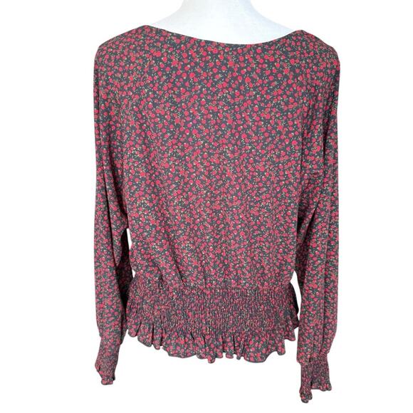 Nordstrom BP Floral V-Neck Long Sleeve Blouse Size 2XL - Picture 2 of 4
